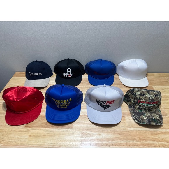 Snapback Other - Vintage Trucker Hat Baseball Cap Lot of 8 One Size Fits Most NWOT